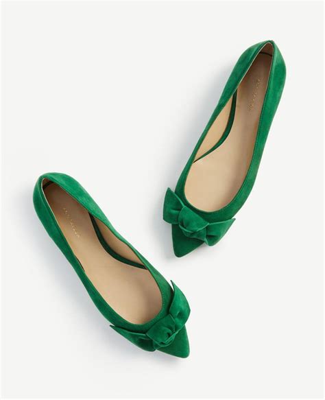 forest green shoes pointed flats